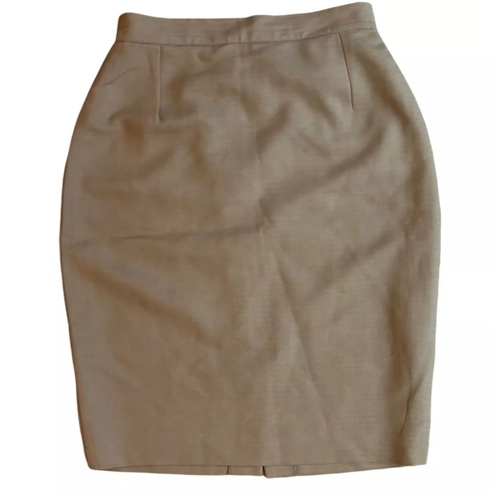 Fendi Roma Vintage Classic Tan Neutral Midi Length Pencil Skirt